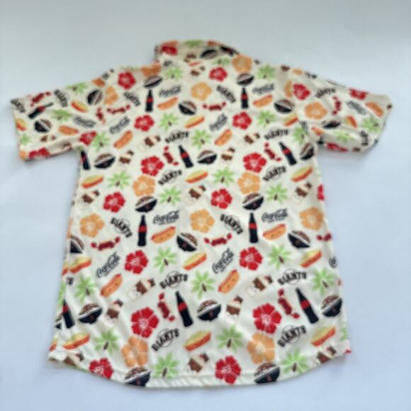 San Francisco SF Giants Hawaiian ALOHA FOODIE Coca Cola‎ Shirt Button Up Men’s M - Picture 5 of 8